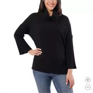 Cyrus Womens XL Black Soft 3/4 Sleeve Cowl Neck Sweater NWT